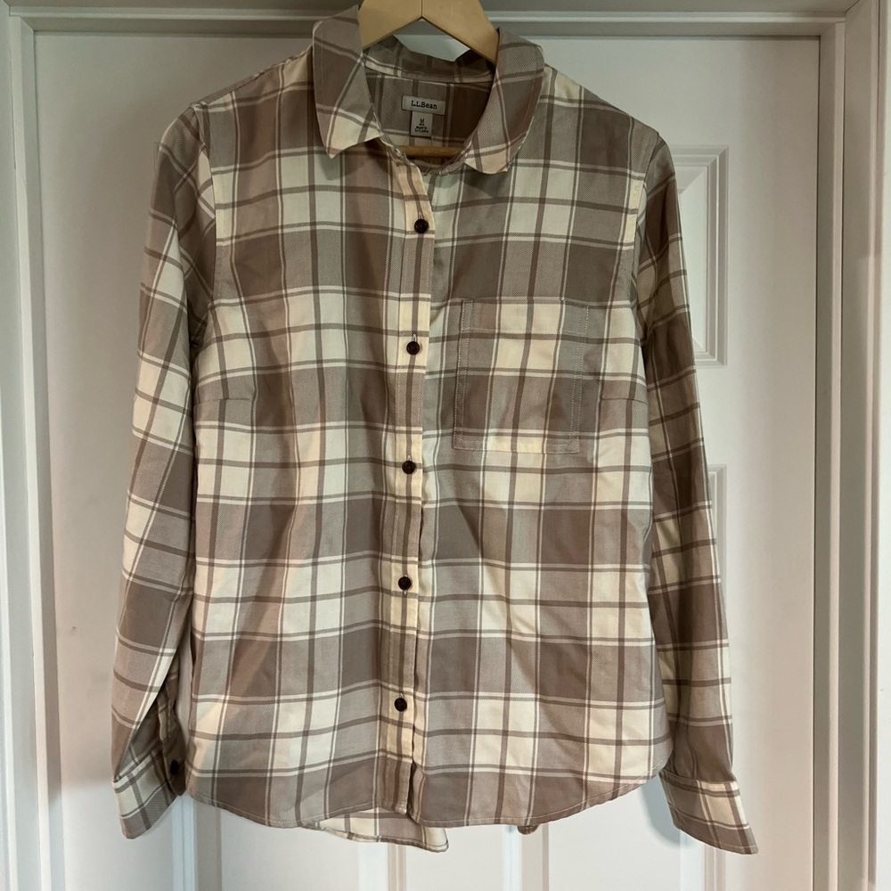 LL Bean Plaid Button-Up Shirt